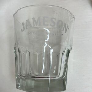 Jameson Irish Whiskey Rocks Glass 10 Oz 3 1/2 In Round 3 3/4 Tall White Letters